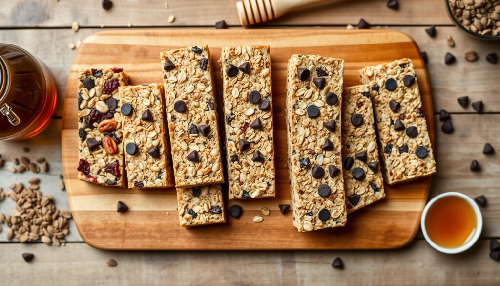 Homemade protein bars with nutritious ingredients